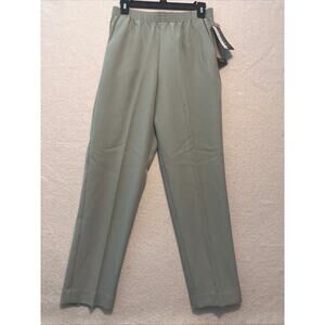 NWT DONNKENNY WOMENS PANTS SIZE 12 Green‎ 2 Pockets Pull On Stretch Waist